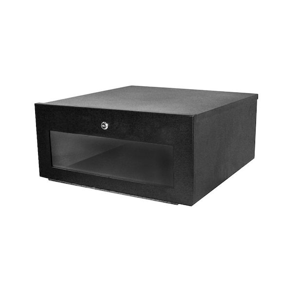 Quest Mfg DVR Security Enclosure with Plexiglass Door, 20"W x 21"D x 9"H, Black SE0920-21-02A - main